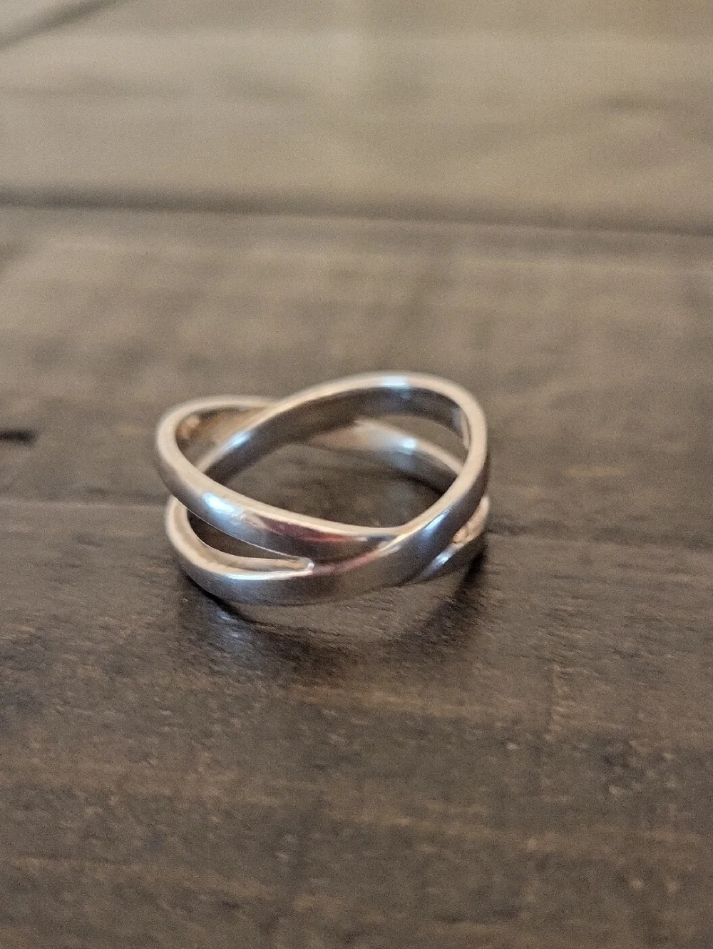 Sterling Silver Crisscross Open Band Ring - Silver